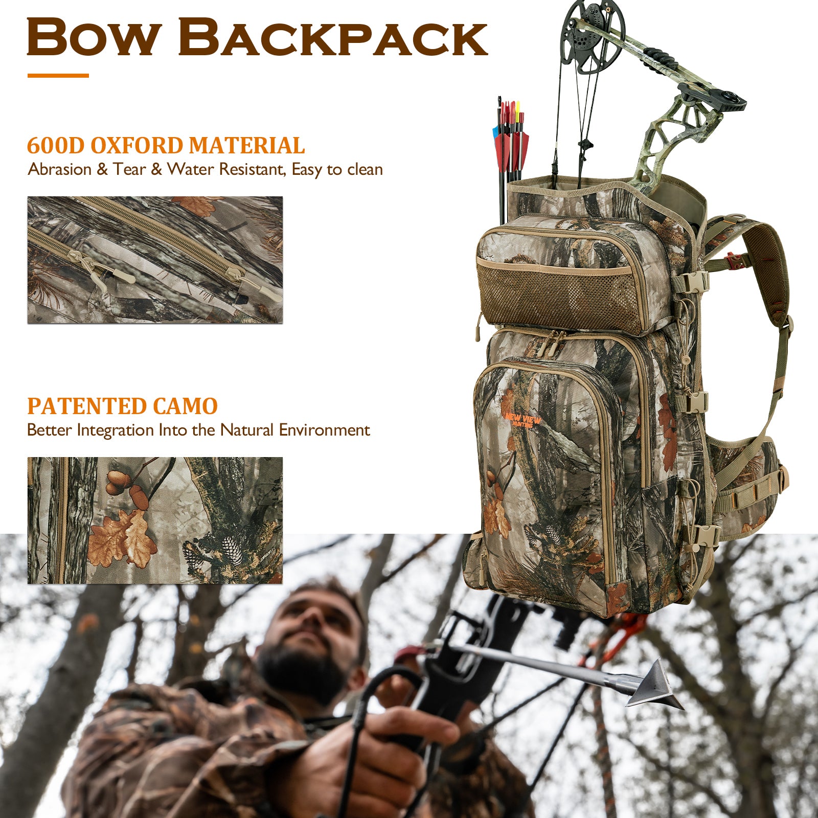 the compound bow backpack is suitable for saddle hunting