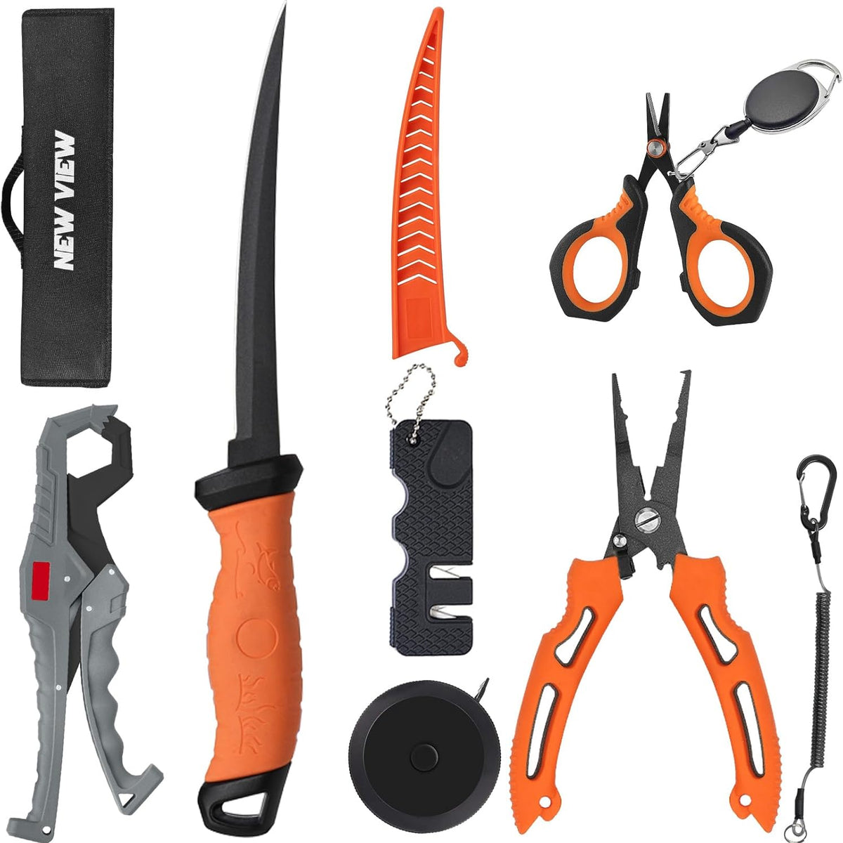 6-in-1 Fishing Tool Kit with Pliers, Fillet Knife, Scissors & More ...