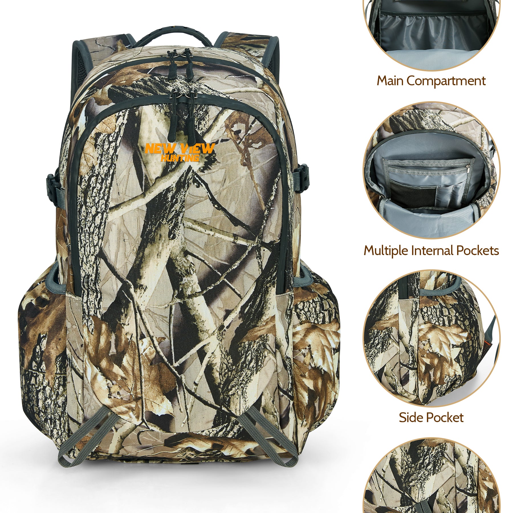 pockets of 30L hunting backpack