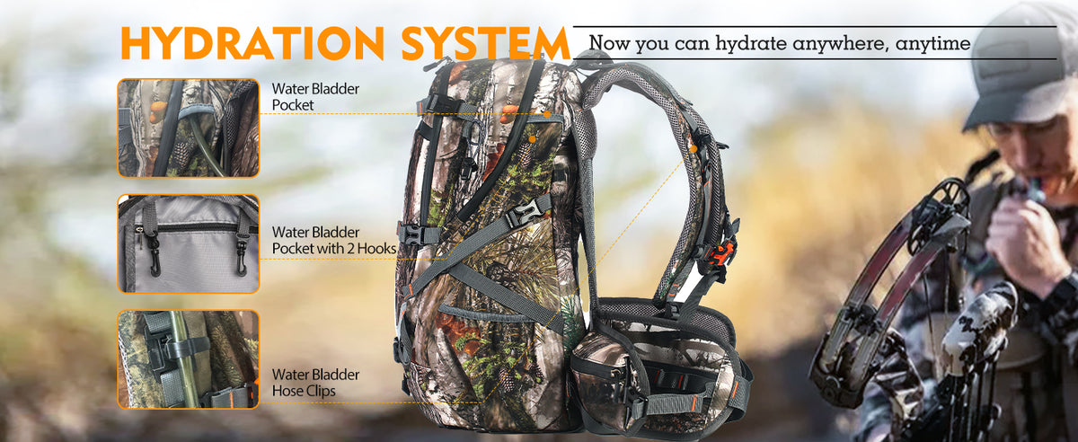 35L/2130cu Hunting Backpack for Men With Rifle Holder and Rain Cover ...