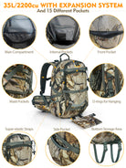 35L hunting backpack-pockets