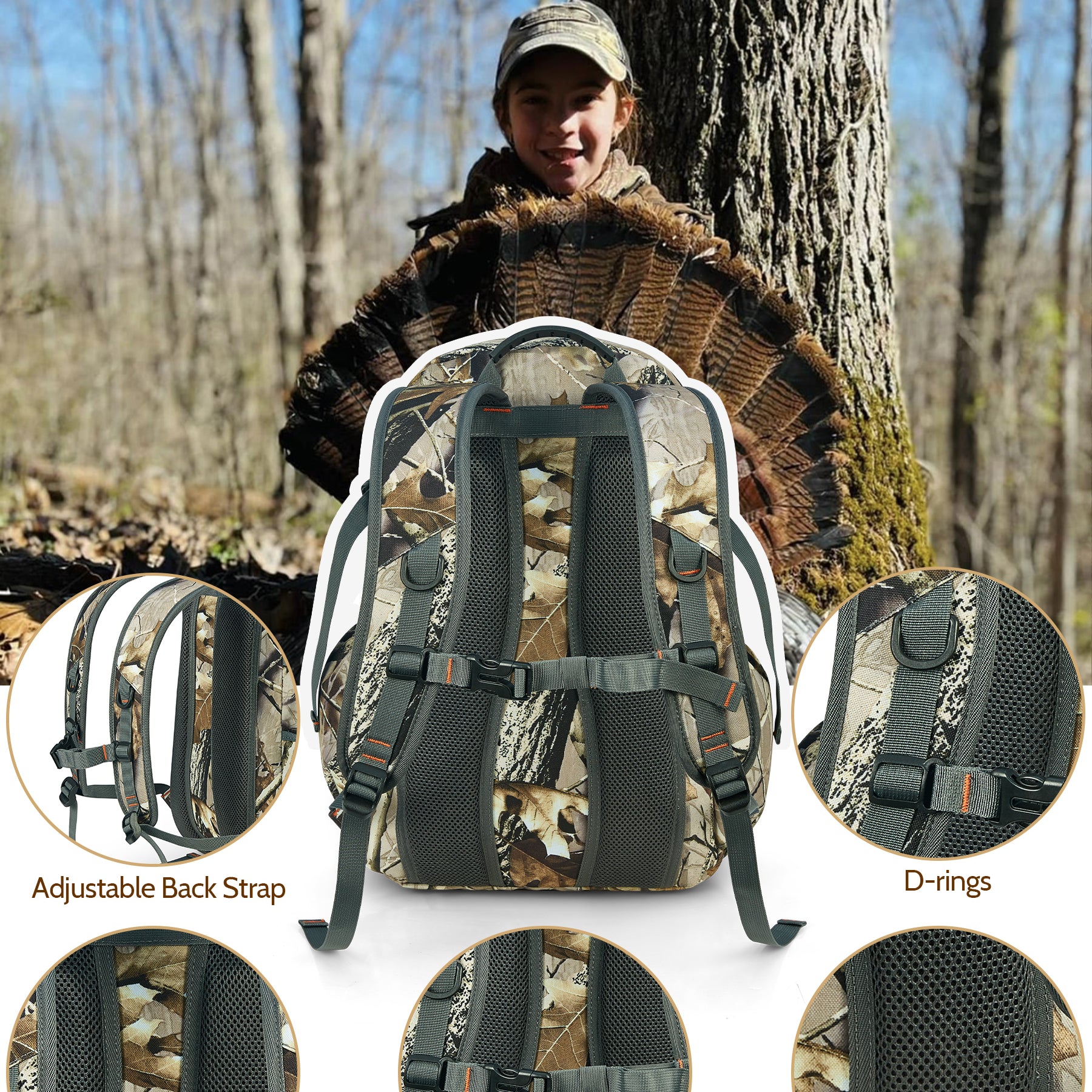 30L hunting backpack-details