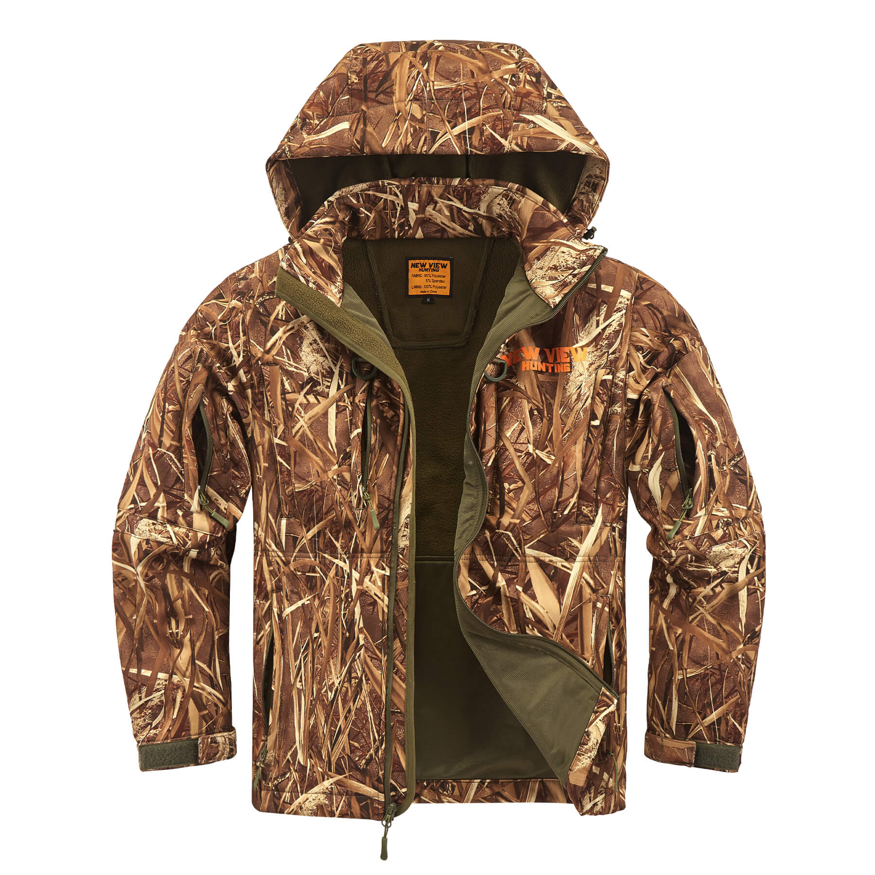 Quiet and Water-resistant Camo Hunting Jacket for Men with