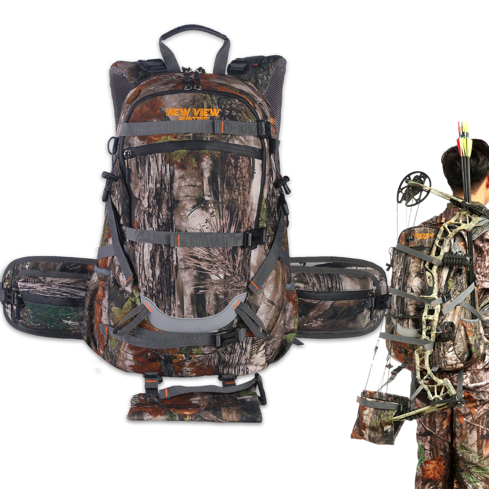 a hunter and his 35L hunting backpack