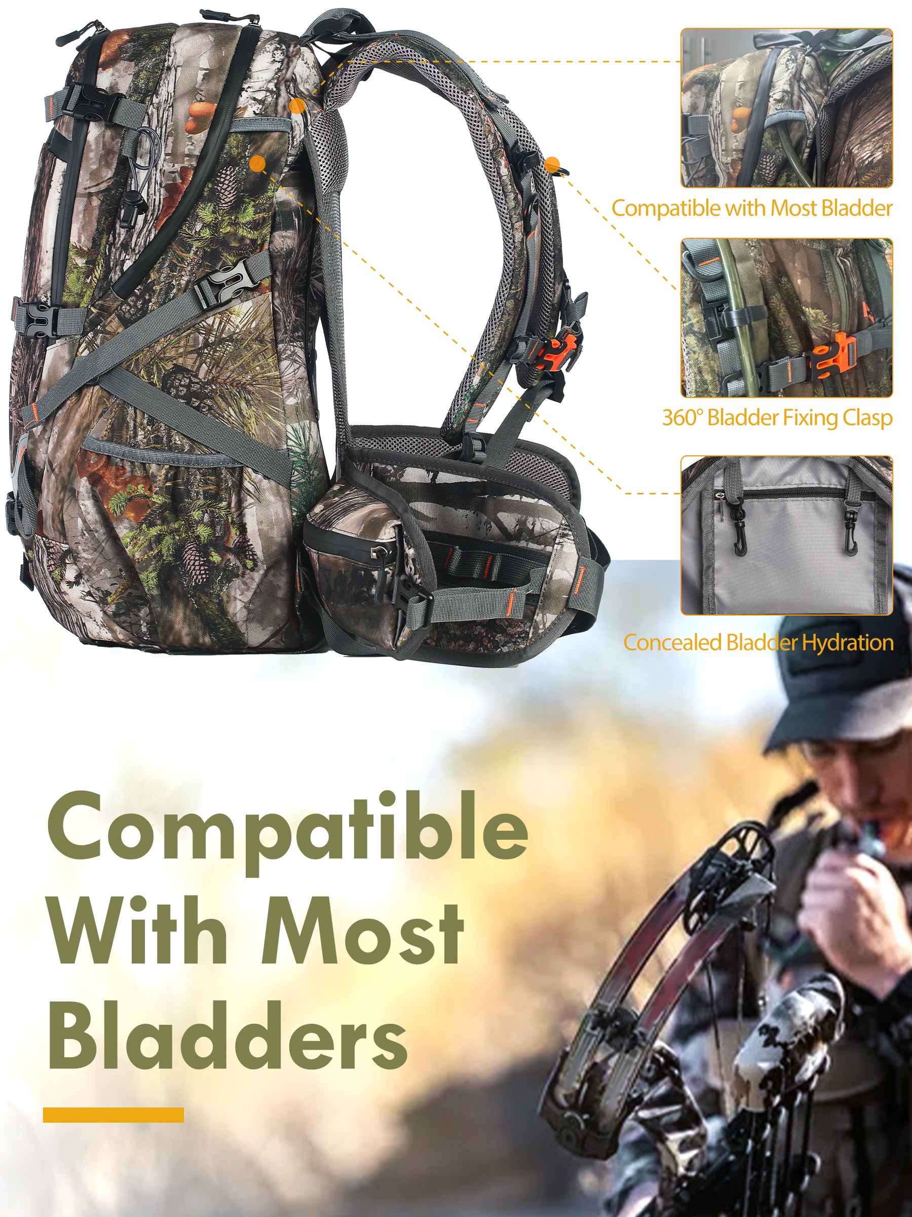 Hunting backpacks with deals bow holder