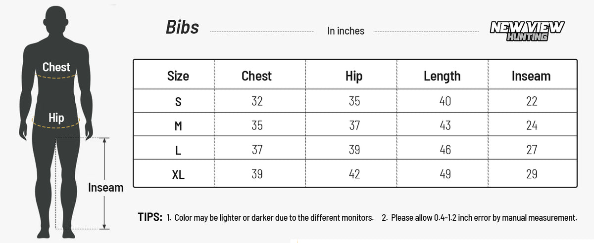 Youth Hunting Bibs Size & Fit Guide